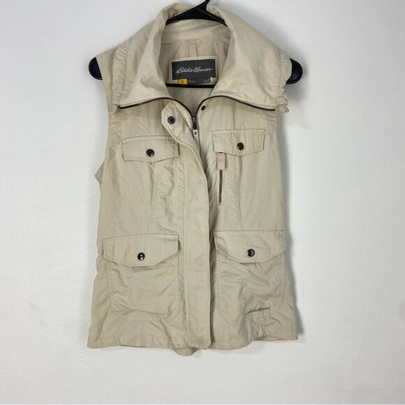 Eddie Bauer Travex Cream Vest Women’s Small Packable Quick Dry Hiking Trekking - Picture 1 of 13